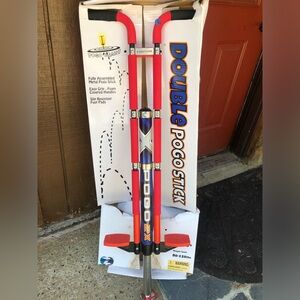 Pogo Stick with Red and Blue Design